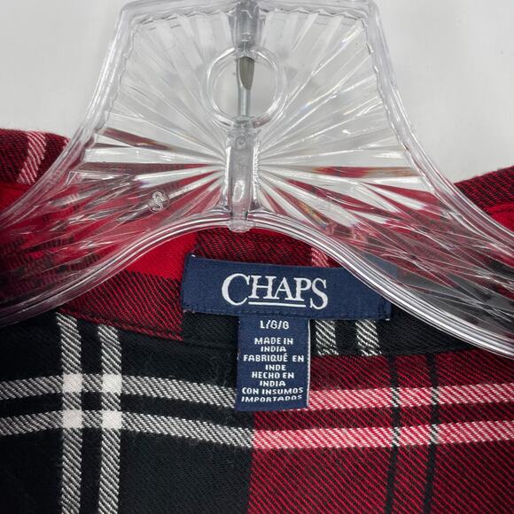 Chaps Long Sleeve Button-Up Plaid Top Size Large - Picture 5 of 6